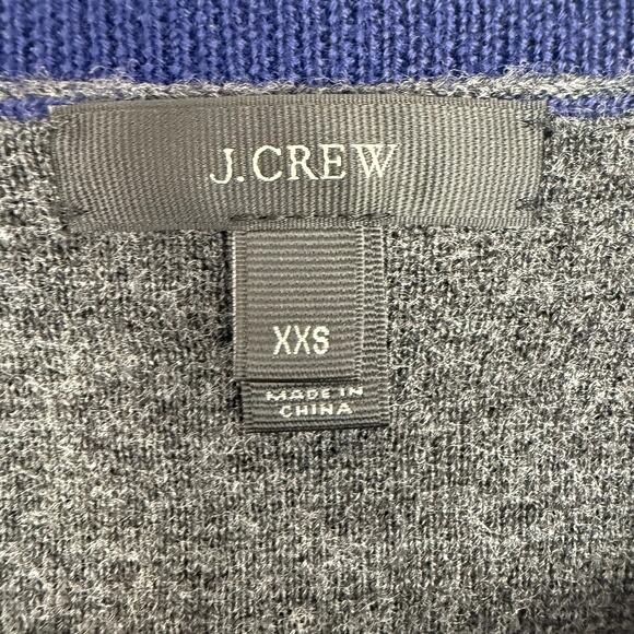 J.Crew Womens Asymmetrical Side Zip Wool Blend Color Block Grey/Red Sweater XXS - Picture 8 of 10